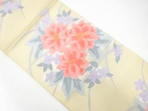 アンティーク　草花模様織り出し袋帯（材料）